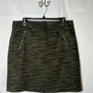 LOFT NWT Boucle Tweed Mini Skirt Zip Pocket Textured Career Tall 12T